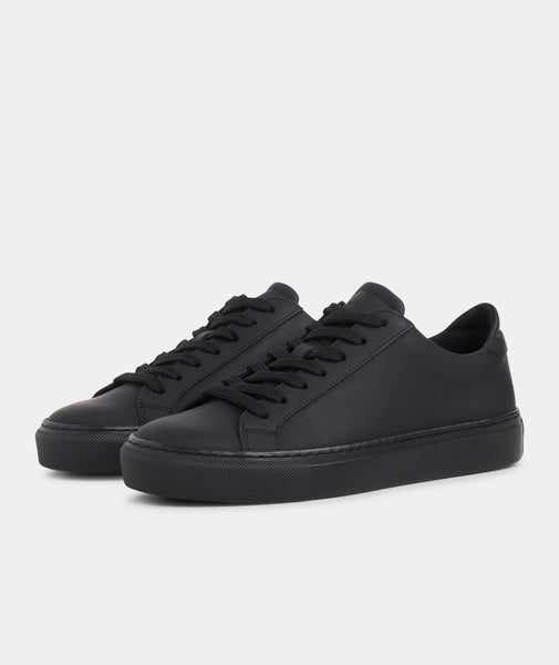 Type Sneaker, black rubberised leather