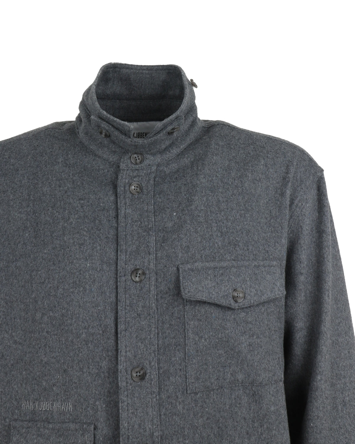 Wool Boxed Overshirt,grey melange
