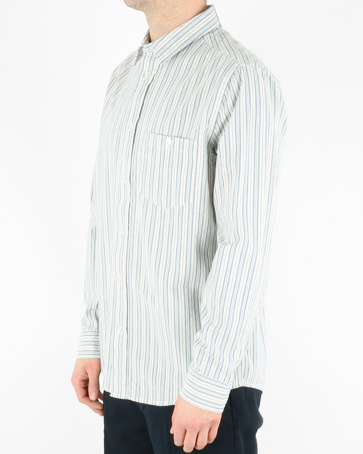 Odessa Stripe Shirt, light blue striped